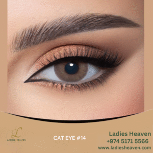 Cat Eye contact lens Qatar Bold eye lenses for Arab women Hazel gray lens for glam makeup Cat-style cosmetic lenses Doha Unique pattern lenses for Indian skin tone Fierce colored lenses Qatar Monthly dramatic eye lens