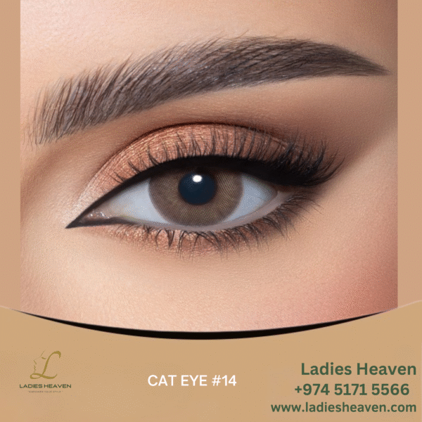 Cat Eye contact lens Qatar Bold eye lenses for Arab women Hazel gray lens for glam makeup Cat-style cosmetic lenses Doha Unique pattern lenses for Indian skin tone Fierce colored lenses Qatar Monthly dramatic eye lens