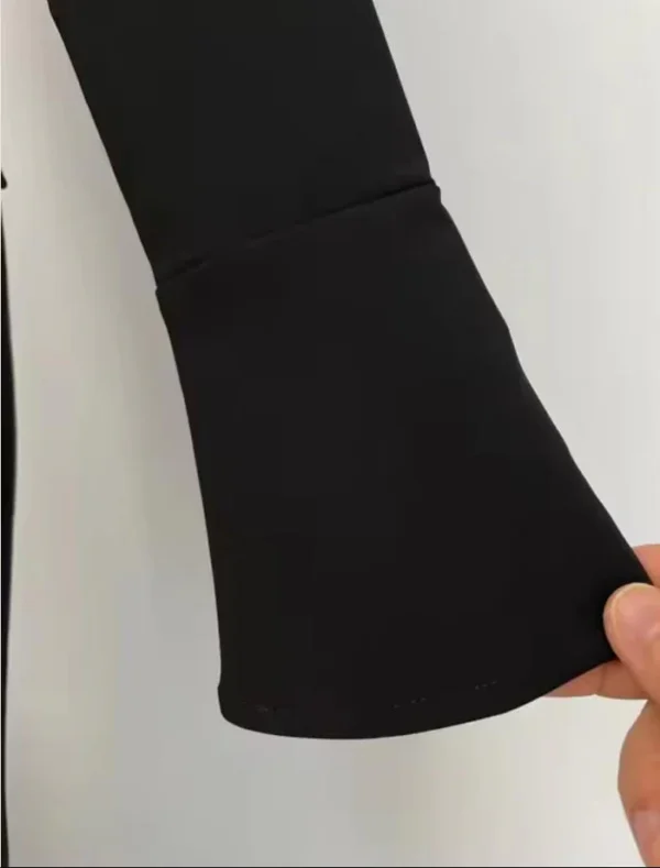Black Slim Fit Short Sleeve Dress for Women - Image 3