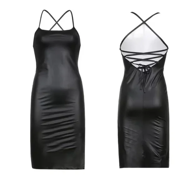 Suspender Mid-Length Summer Party Dress - Image 3