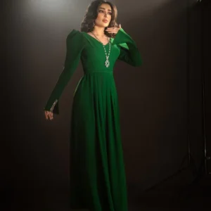 Long Sleeve V-Neck A-Line Dress for Women