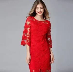 Lace Hollow Out Summer Party Dress