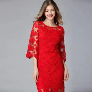 Lace Hollow Out Summer Party Dress