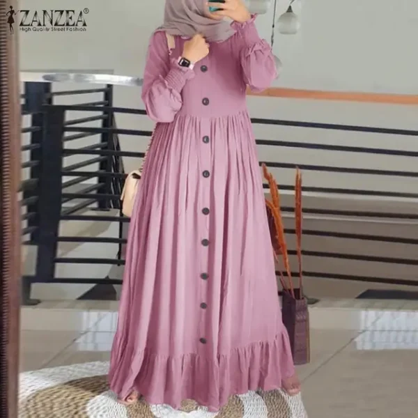 Elegant Petal Sleeve Long Dress for Women - Image 2