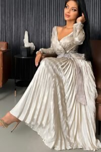 Chiffon A-Line Crystal Evening Dress