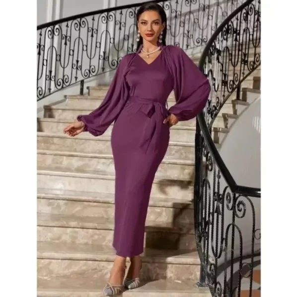 High Waist Dress with Short Sleeves