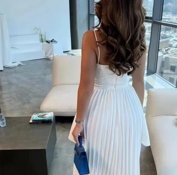 Simple White Gown Evening Party Dress - Image 2