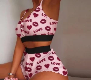 Women’s Sleepwear Set – Top & Shorts