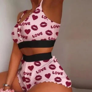 Women’s Sleepwear Set – Top & Shorts