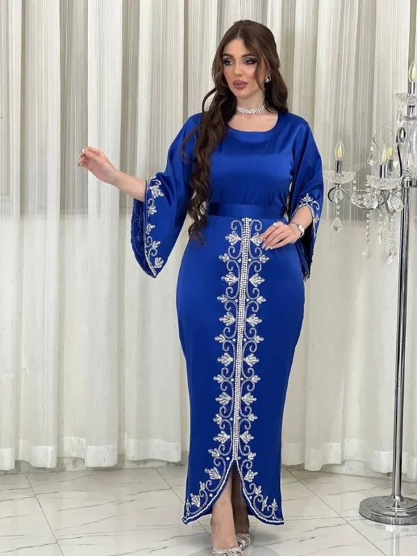 Beaded Long Sleeve Modest Fashion Dress - Image 2