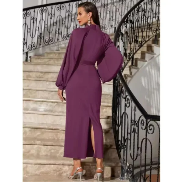 High Waist Dress with Short Sleeves - Image 2