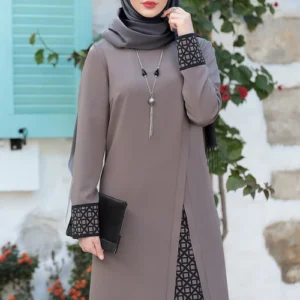 2-Piece Women's Long Sleeve Arabian Set – Solid Color