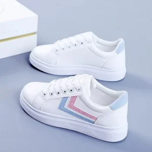 Women's White Platform Casual Sneakers