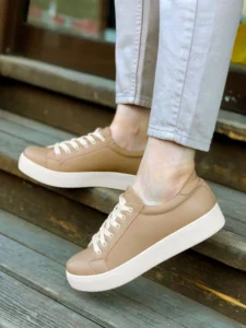 Women's Beige & White Slip-On Loafers